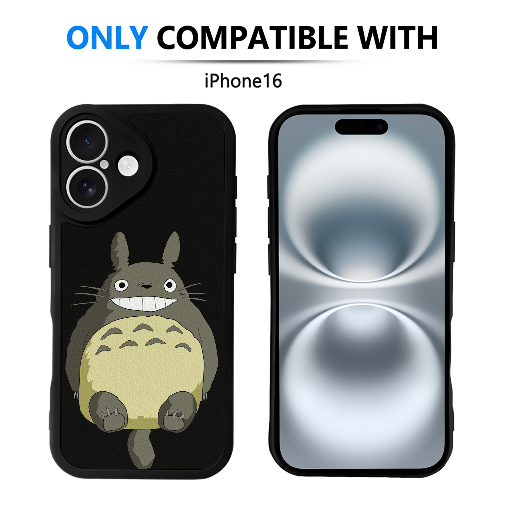 （画像用） となりのトトロ 草壁メイ 草壁サツキ My Neighbor Totoro Satsuki Kusakabe Mei Kusakabe 【iPhone 16シリーズ対応】シリコンスマホケース（レザー調） 材質：シリコン
